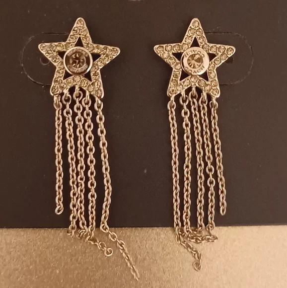 Coach Silver Star Chain Earrings - Picture 2 of 3